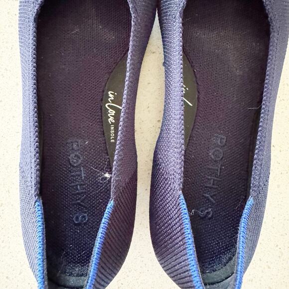 Rothy’s The Point Women US 5 Maritime Navy Blue Luxury Flats Shoes - Picture 2 of 9